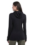 Dámská merino mikina s kapucí ICEBREAKER Wmns 260 Quantum IV LS Zip Ho, Black velikost: XL