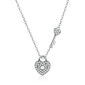Stříbrný náhrdelník Klíč k srdci - stříbro 925/1000, Stříbrná 42 cm