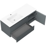 MEXEN/S - Orio koupelnová skříňka 120 cm s umyvadlem Otis levá, 2S, 1D, grafit mat/bílá mat 91A13-12047-3-BBFFF66-W18L01