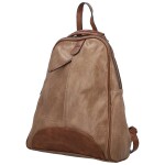 Trendy dámský koženkový kabelko-batůžek Lykos, tmavě béžový