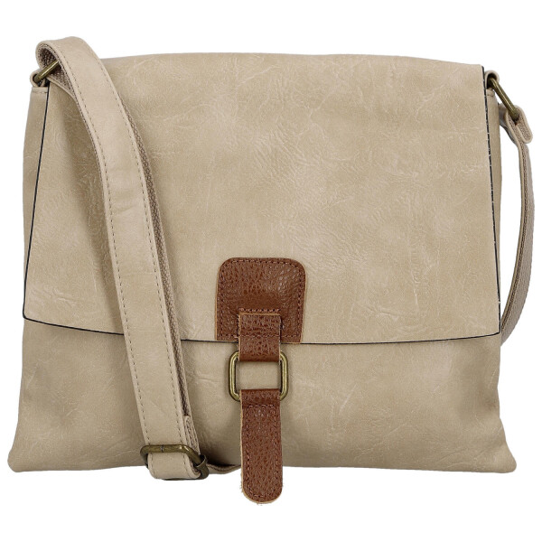Trendy dámská koženková crossbody kabelka Ada, tmavě béžová