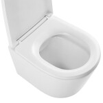 CERANO - WC kombi vyvýšené Comforto, Rimless - bezokrajové splachování + PP/SoftClose sedátko - bílá lesklá - 89,5x39 CER-667754