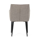 Židle jídelní, hnědá vodoodpudivá látka, černý matný lak, kovové nohy