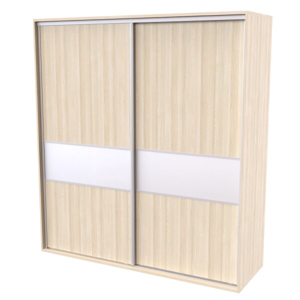 Nábytek Mikulík Skříň FLEXI 2 - 2x dveře dělené sklem LACOBEL ROZMĚR: (š/v/h) 200 x 240 x 65 cm