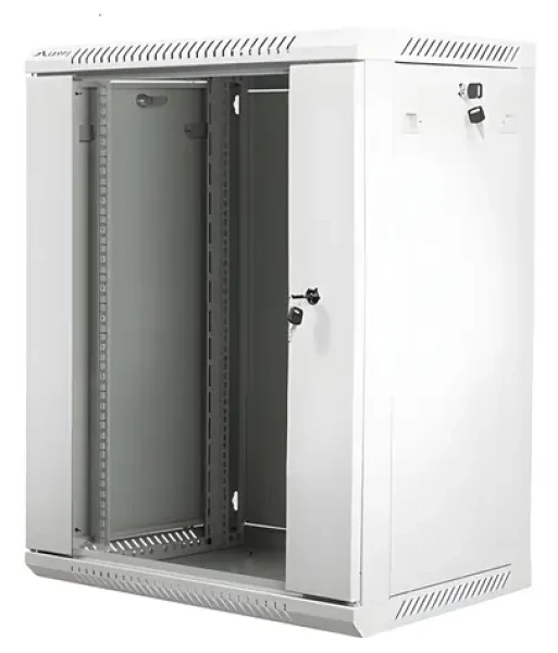 Lanberg WF01-6415-10S šedá / Nástěnný rozvaděč 19" / 15U / 600 x 450 mm / 60 kg / flat pack (WF01-6415-10S)