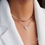 Royal Fashion náhrdelník 18k zlato Vermeil DR24902N-RG-MOONSTONE