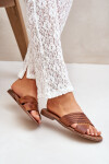 Kožené Dámské Pantofle Lewski Shoes 3682 Camel 39