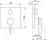 HANSA - Loft Baterie pod omítku pro 2 spotřebiče, s přepínačem, chrom 87609003