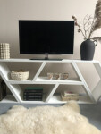 ARTEN (NANO Systems s.r.o.) Rustikální dřevěný TV stolek POPRAD COS22 (bílé vosky)