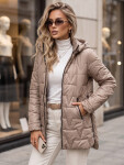 Dámská prošívaná bunda s odnímatelnou kapucí, béžová, FashionStreet TY5793 M