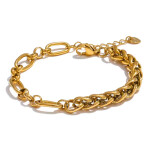Dámský náramek z chirurgické oceli Elodie Gold, Zlatá 18 cm + 3 cm (prodloužení)