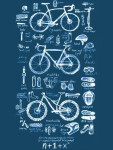 Bavlněné triko CYCOLOGY Bike Maths, pánské, krátký rukáv (Motiv Bike Maths, velikost M)