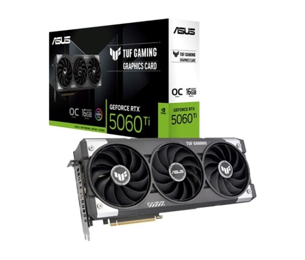 ASUS VGA NVIDIA GeForce RTX 5060 Ti TUF GAMING OC 16G, 16GB GDDR7, 3xDP, 1xHDMI EDF_1887624