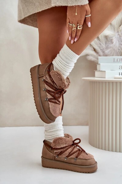 Nízké Sněhule Na Platformě S Kožešinou D.Franklin Hnědé Velikost: 38