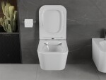 MEXEN - Madox Závěsná WC mísa Rimless včetně sedátka s slow, Duroplast, bílá 30154000