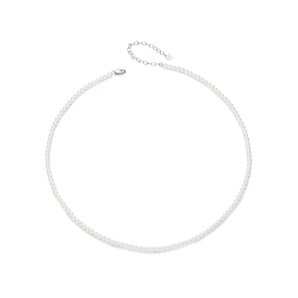 Elenys stříbrný perlový pozlacený náhrdelník Pearl 18K bílé zlato