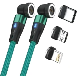 RealPower MagneticCharge 2 zelená / Magnetický nabíjecí kabel / 1 m / magnetický konektor / 6 adaptérů (439650)