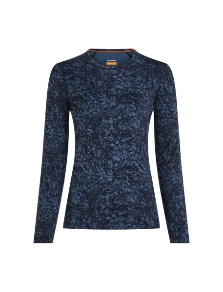 ICEBREAKER Wmns Merino 200 Oasis LS Crewe Moss BloomAOP, Midnight Navy/Dawn/Aop (vzorek) velikost: S