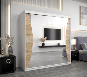 Šatní skříň Abi Mo Dveře: Bílá, Rozměr: 200 cm, Korpus: Dub sonoma