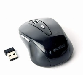 Gembird MUSW-6B-01 bezdrátová optická myš černá / 1600 DPI / nano USB / 4 tlačítka (MUSW-6B-01)