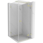 MEXEN/S - Lunar T sprchový kout dveře křídlové pravá 100 x 100, transparent, zlato kartáčovaná 834T-100-100-55-00-P