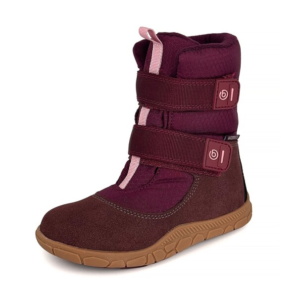 Dívčí zimní barefoot boty s membránou VIKI Bordo Bugga B00212-06 - 27