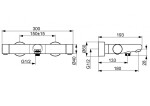 HANSA - Prisma Termostatická vanová baterie, broušená ocel 5810230180