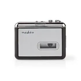 Nedis ACGRU100GY stříbrná / Přenosný kazetový přehrávač / 1x 3,5 mm / 1x mini-USB / Napájení z baterie (ACGRU100GY)