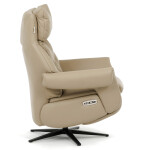 Relaxační křeslo, elektrické zabudované ovládání, krémová, kůže,TV-B3980 CRM3