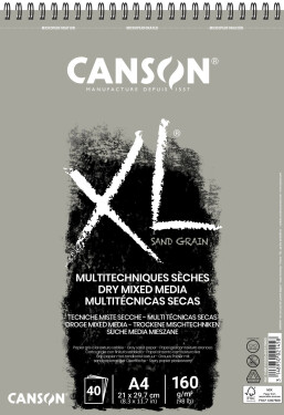 Canson Dry Mixed Media Sand Grain šedý A4 160 g 40 listů
