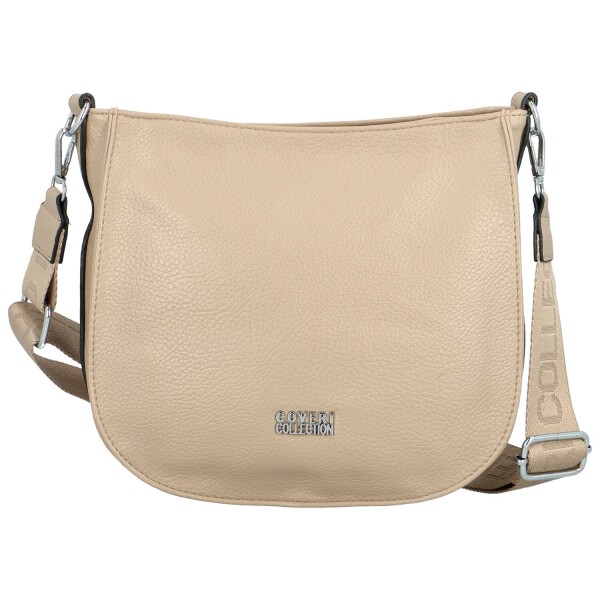 Trendy dámská koženková crossbody kabelka Candelis, béžová