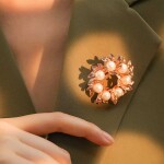 Exkluzivní vintage brož s perlou Amalia, Zlatá
