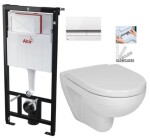 ALCADRAIN Sádromodul - předstěnový instalační systém s bílým/ chrom tlačítkem M1720-1 + WC JIKA LYRA PLUS + SEDÁTKO DURAPLAST SLOWCLOSE AM101/1120 M1720-1 LY5