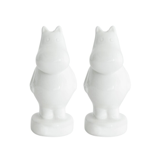 Pluto Design Keramická slánka a pepřenka Moomin White, bílá barva, keramika