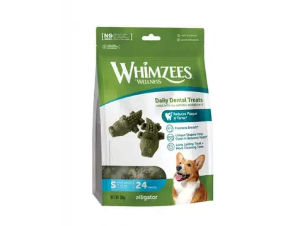 Whimzees aligátor S 360g / Dentální pamlsky pro psy (8718627752586)