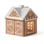 KÄHLER Porcelánový svícen Gingerbread Lighthouse 11,5 cm, hnědá barva, porcelán