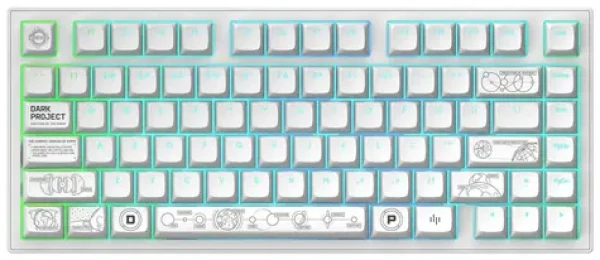 Dark Project ALU81A Terra Nova Wireless bílá / herní klávesnice / mehanická / spínače g3ms Moonstone / RGB / BT 2.4GHz (DPKB_NOVA_81_ANSI_WHITE)
