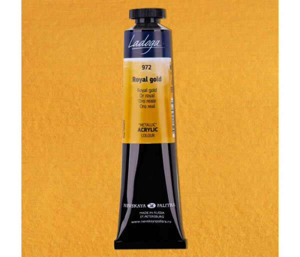 Nevskaya Palitra Ladoga 2204972 metallic Akrylová barva 46 ml, Royal gold 972