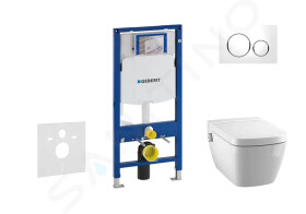 GEBERIT - Duofix Modul pro závěsné WC s tlačítkem Sigma20, bílá/lesklý chrom + Tece One - sprchovací toaleta a sedátko, Rimless, SoftClose 111.300.00.5 NT4