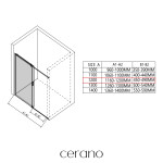 CERANO - Sprchový kout Santoro - levá - 6 mm - černá matná, mléčné sklo - 120x80 - posuvný CER-665650