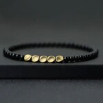 Korálkový náramek Diego 4 mm Onyx, Černá 19,5 cm
