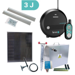 Premium sada solární ohradník - Kompletní bezpečnostní schránka + 3J RF chytrý zdroj, panel 40 W