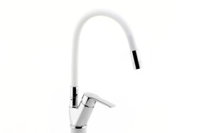 NOVASERVIS - Dřezová baterie s bílým flexi ramenem Metalia 54, chrom 54014F,0B