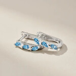 LUNICA Stříbrné náušnice TŘPYTIVÁ MODRÁ 0803