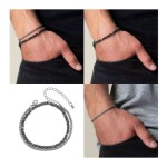 Dvojitý hematitový náramek Dominic - chirurgická ocel, hematit, Šedá 20 cm