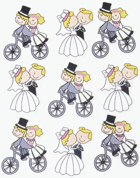 Dřevěné ozdoby -3,3 cm ženich nevěsta kolem