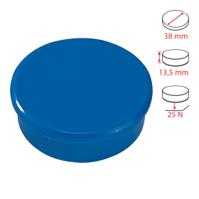Dahle magnet plánovací, Ø 38 mm, 25 N, 10 ks, modrý