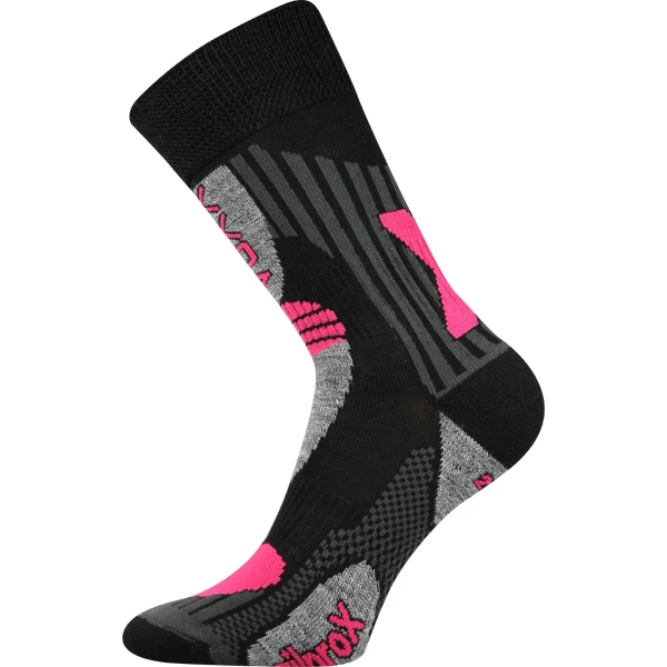 VOXX Ponožky zimní thermo z merino VISION se stříbrem ČERNO-MAGENTA 35-38 110049