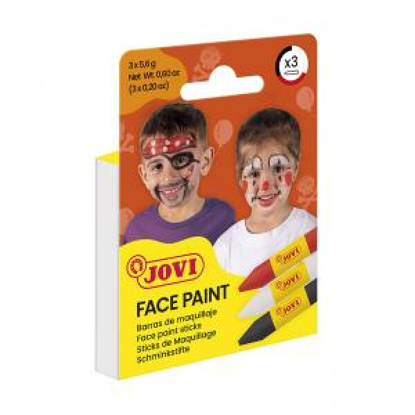 JOVI obličejové tužky 3x5,6g - červená, bílá a černá