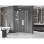MEXEN/S - Velar L Duo sprchový kout, posuvné dveře 100 x 90, dekor, bílá 871-100-090-02-33-20
